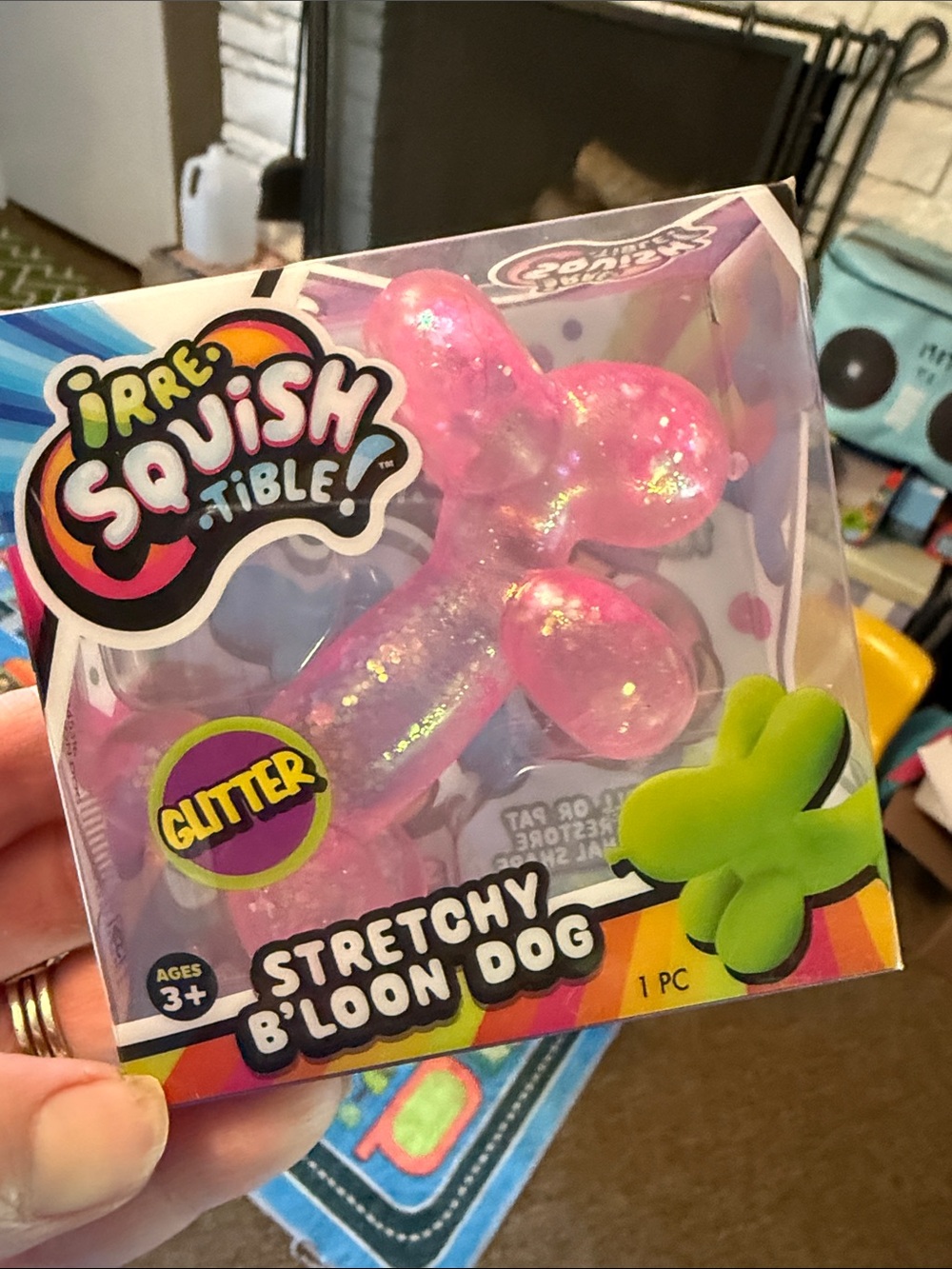 Stretchy Glitter Pink B'loon Dog Toy